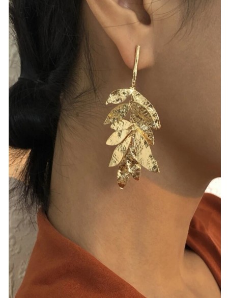 Pendientes hojas gold