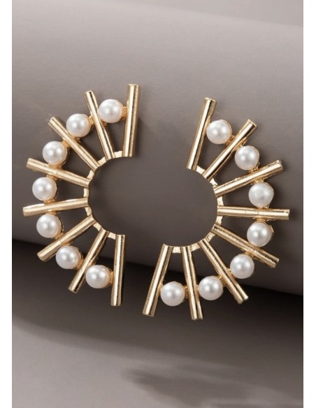 Pendientes perlas gold