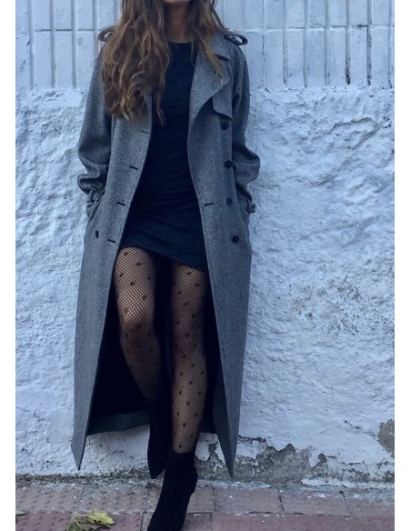 Medias negras red con topos