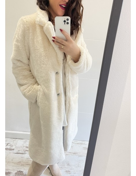 Abrigos pelos blanco largo 2