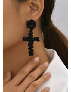 Pendientes cruz BLACK