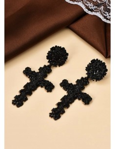 Pendientes cruz BLACK 2