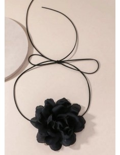 Choker FLOR negro 2