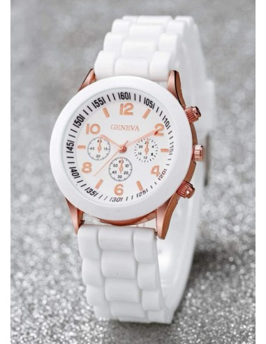 Reloj goma blanco