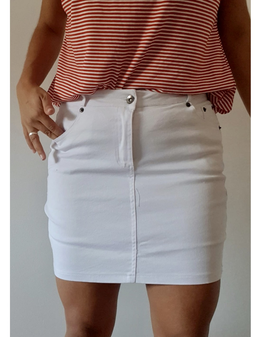 Falda mini vaquera WHITE