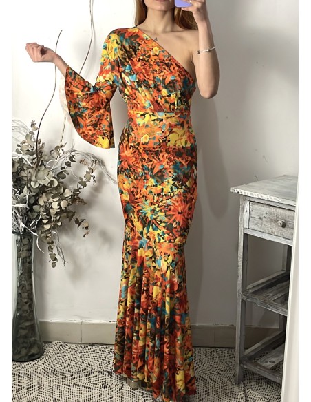 Vestido FLORES ORANGE FIESTA