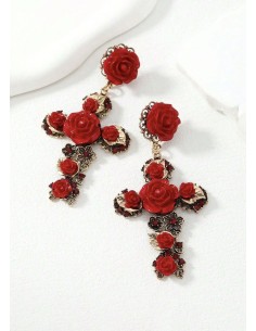 Pendientes CRUZ RED 2