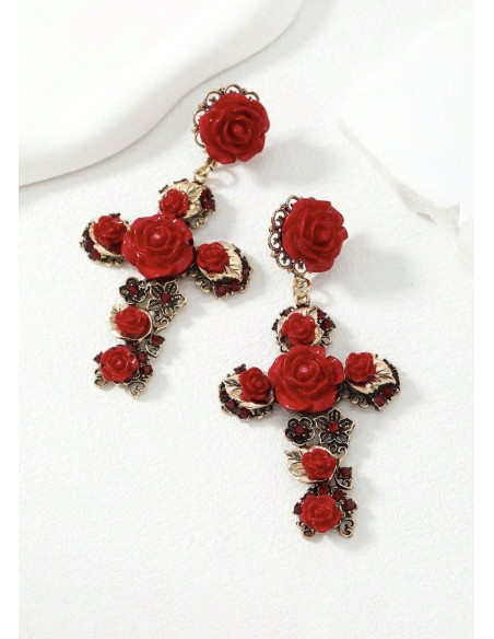 Pendientes CRUZ RED
