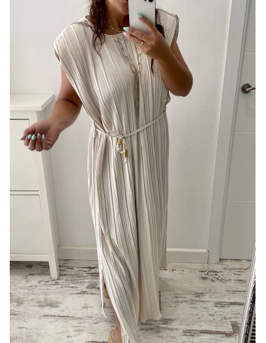 Vestido hombreras PLISADO
