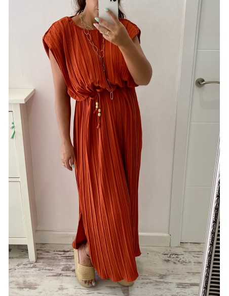 Vestido hombreras PLISADO