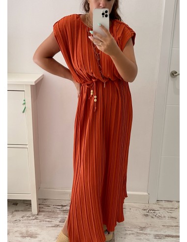 Vestido hombreras PLISADO