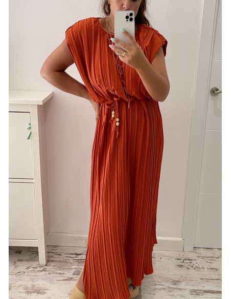 Vestido hombreras PLISADO