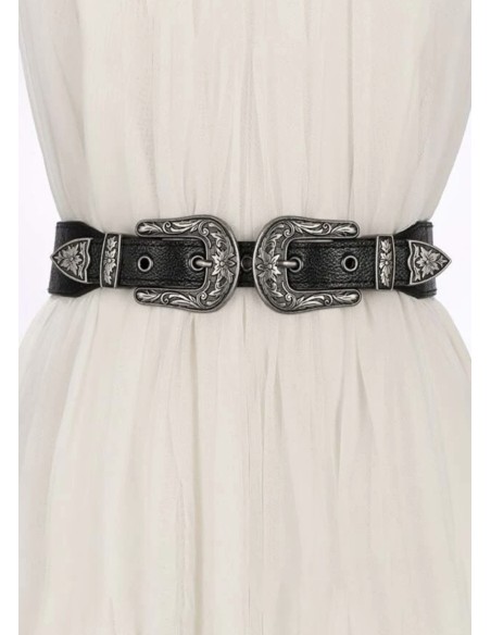 Cinturón doble hebilla BLACK