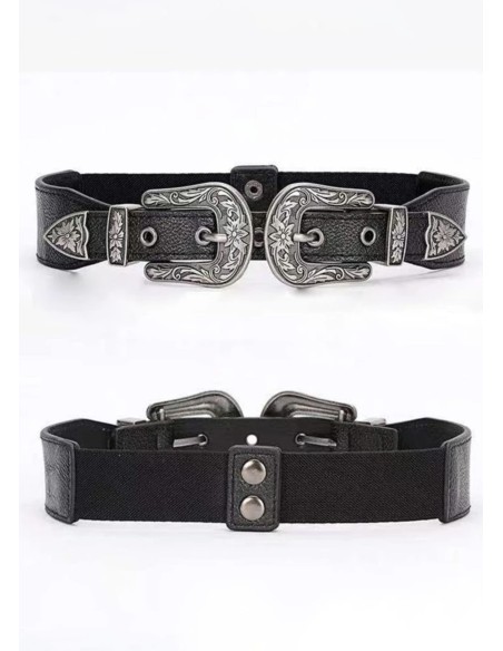 Cinturón doble hebilla BLACK