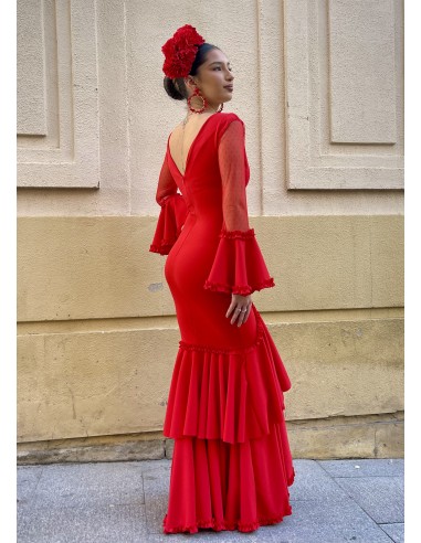 VESTIDO PRIEGO PLUMETTI ROJO