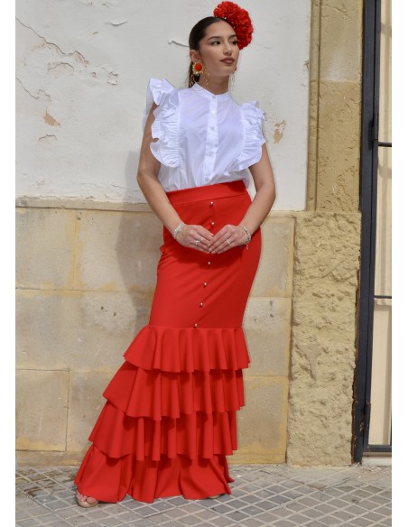 Falda FLAMENKA 3 VOLANTE botones