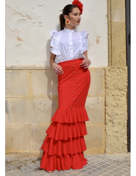 Falda FLAMENKA 3 VOLANTE botones
