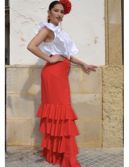 Falda FLAMENKA 3 VOLANTE botones