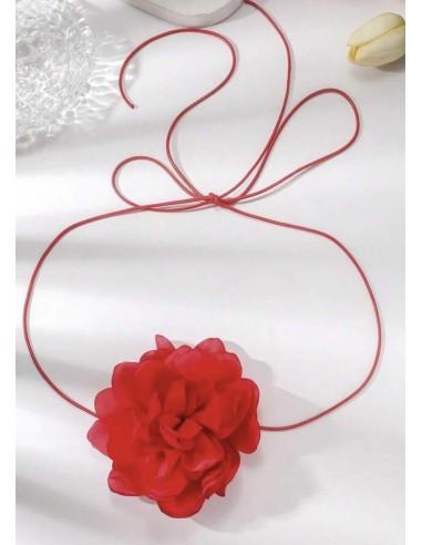 Choker FLOR rojo