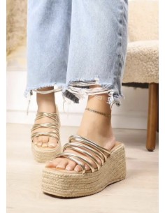 Sandalias CUÑA TYRI GOLD