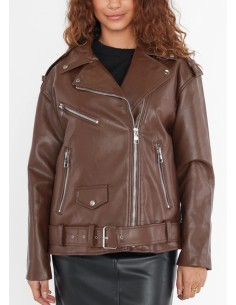 Cazadora polipiel26 marrón