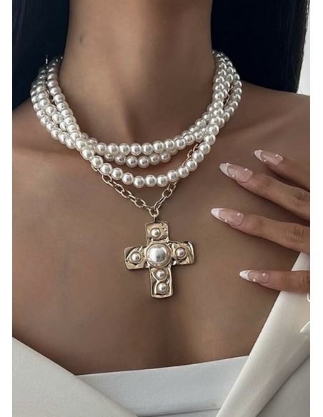 Colgante PERLAS CRUZ