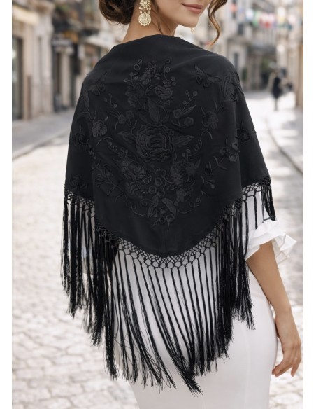 Mantoncillo Flamenca fleco SEDA