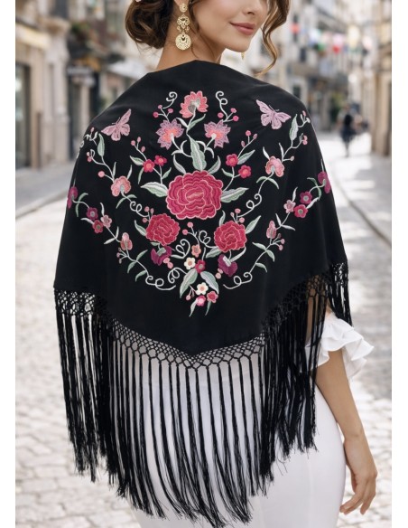 Mantoncillo Flamenca fleco SEDA