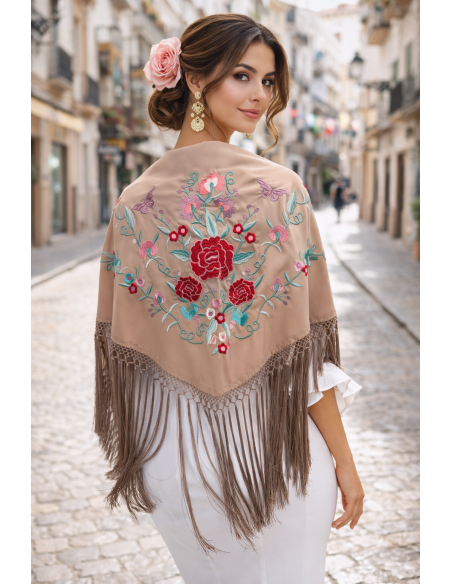 Mantoncillo Flamenca fleco SEDA