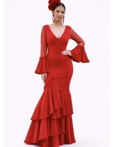 VESTIDO PRIEGO PLUMETTI ROJO