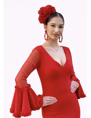 VESTIDO PRIEGO PLUMETTI ROJO