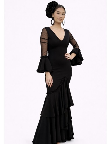 VESTIDO PRIEGO PLUMETTI NEGRO