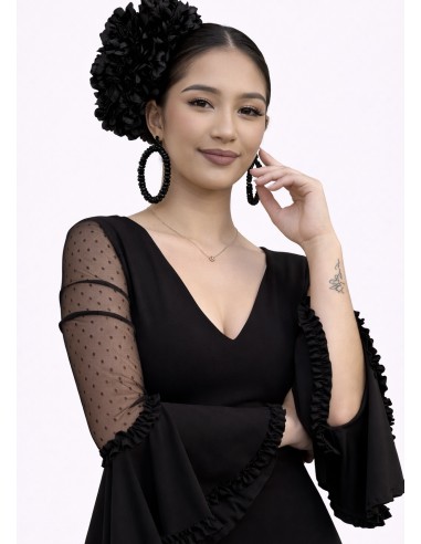 VESTIDO PRIEGO PLUMETTI NEGRO