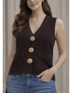 Chaleco Punto botones GOLD