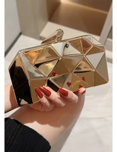 Cartera rombos metálica