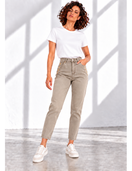 JEANS MOMFT BEIG